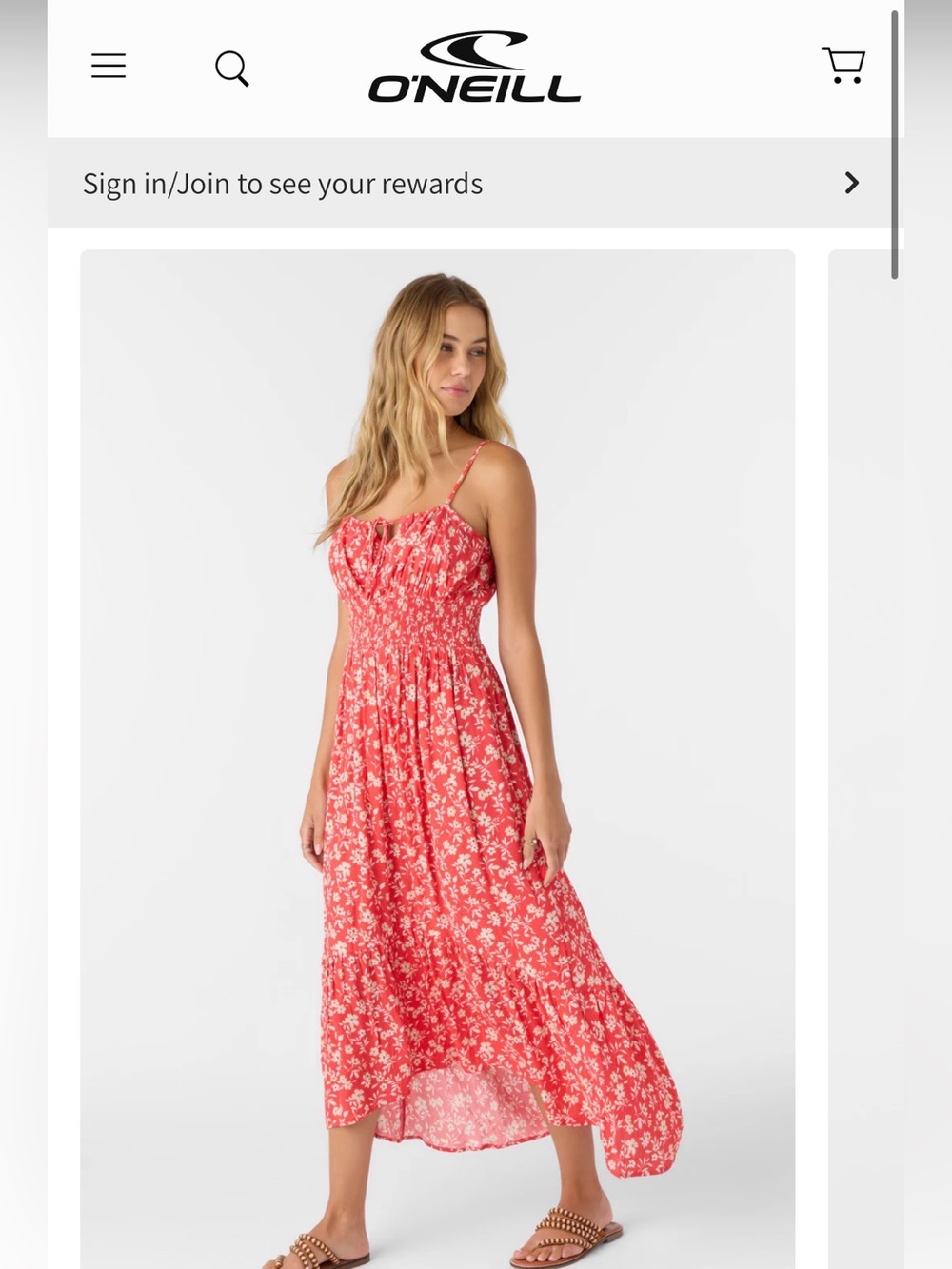 O'Neill Red Floral Maxi Dress